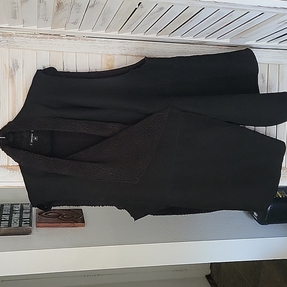 Black 2X Stella & Dot Faux Suede Vest